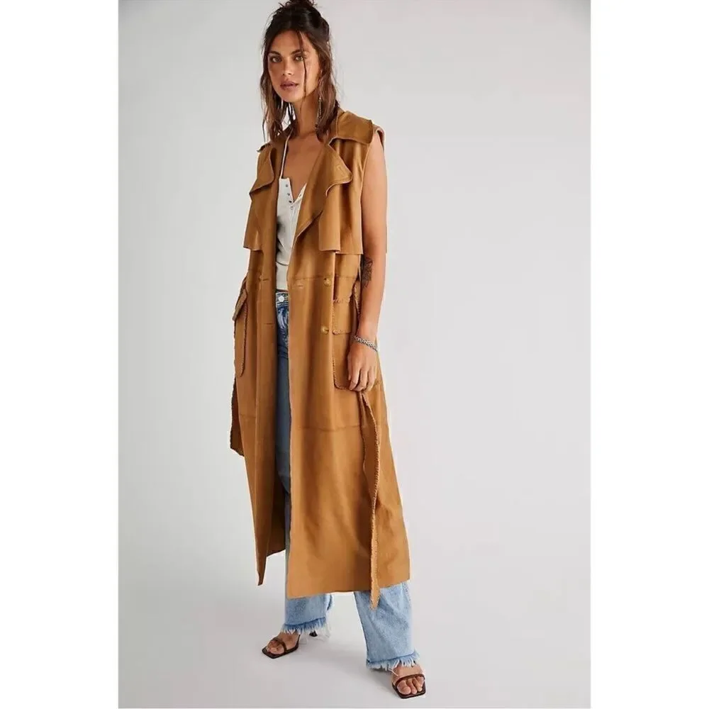New Free People Marseille Leather Vest